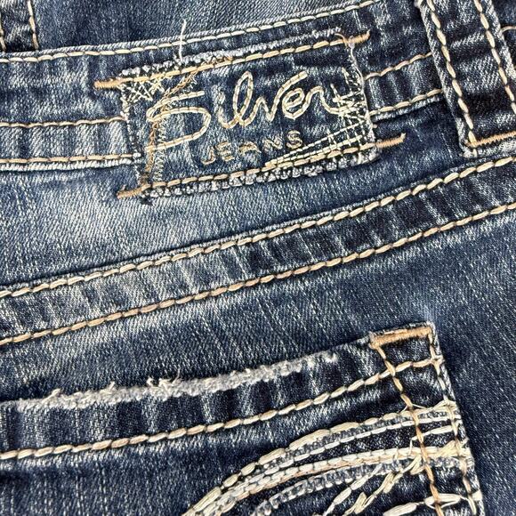 Silver Jeans Womens 29x31 (8) Blue Lola Flare Low Rise Boyfriend Y2K Jeans - Picture 6 of 16